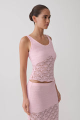 Atlantis Crochet Knit Top - Baby Pink