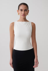 Nicolette Sleeveless Tank Top - White