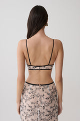 Kimberly Lace Sleeveless Crop Top - Nude Lace