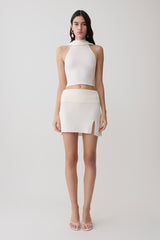 Misty Mid Rise Knit Mini Skirt - Ivory