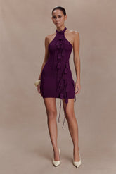 Jacky Tulip Mini Dress - Plum