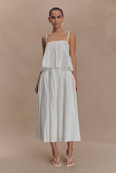 Mae A-Line Midi Skirt - White