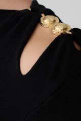 Ricky Knit Long Sleeve Longline Top - Black