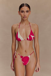 Marquise Bikini Top - Dragonfruit Deco Fleur Print
