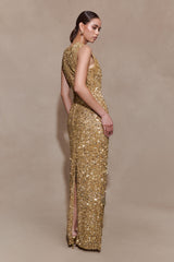 Astor Hand Embellished Maxi Dress - Gold
