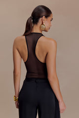Aspyn Slinky And Mesh Top - Black
