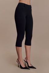 Blanca Stretch Crepe Capri Pants - Black