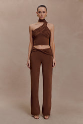 Lydia Slinky Straight Leg Pants - Chocolate