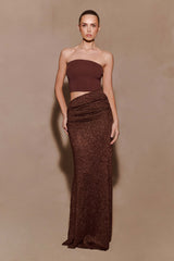 Jasiel Strapless Knit Maxi Dress - Chocolate