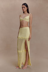 Coleene Pointelle Knit Top - Lemon