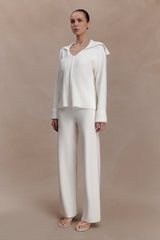 Kerrymae Straight Leg Knit Pants - Off White