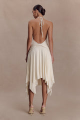 Sylvie Modal Hankie Midi Dress - Ivory