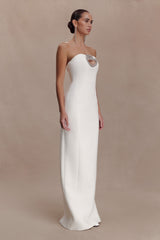 Hilda Embellished Strapless Maxi Dress - White