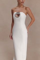Hilda Embellished Strapless Maxi Dress - White
