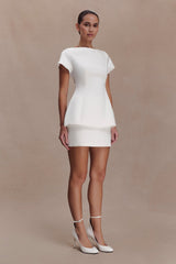 Adeline Satin Mini Skirt - White