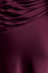 Lyla Asymmetrical Satin Maxi Dress - Plum