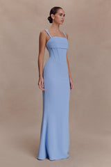 Luella Crepe Corset Maxi Dress - Cornflower Blue