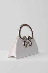 Elianne Satin Frame Clutch Bag - White