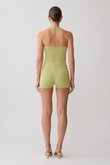 Dimitri Mini Knit Shorts With Belt - Light Olive