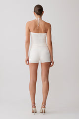 Dimitri Mini Knit Shorts With Belt - Ivory