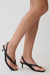 Mai Sling Back Thong Heel - Black