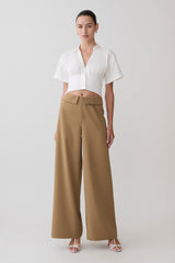 Noelia Tie Back Short Sleeve Shirt - White