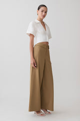 Tanya Wide Leg Suiting Pants - Camel