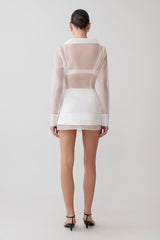 Frankie Organza Cross Over Shirt - White