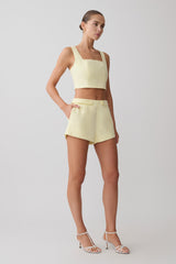 Josephine Cotton Shorts With Waistbands - Lemon