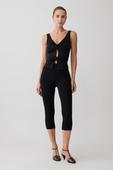 Millie Twist Sleeveless Top - Black