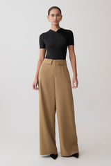 Tanya Wide Leg Suiting Pants - Camel