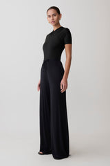 Dewi Wide Leg Modal Pants - Black