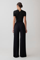 Dewi Wide Leg Modal Pants - Black
