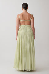 Clarisse Pleated Maxi Dress - Sage