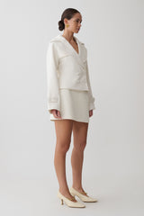 Elara Suiting Mini Skirt - Ivory