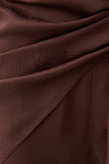 Gia Wrapped Tie Satin Pants - Chocolate