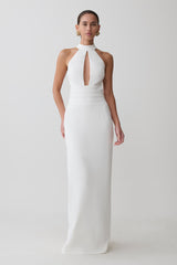 Elan Stretch Crepe Maxi Dress - White