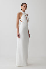 Elan Stretch Crepe Maxi Dress - White