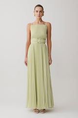Clarisse Pleated Maxi Dress - Sage