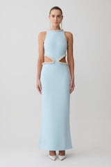 Nicole Embellished Cut Out Maxi Dress - Pale Blue