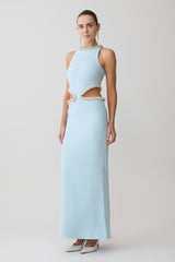 Nicole Embellished Cut Out Maxi Dress - Pale Blue