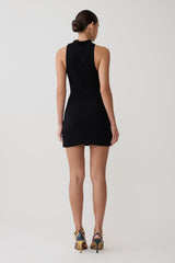Hector Halter Neck Knit Mini Dress - Black