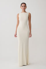 Tarna Sleeveless Slinky Maxi Dress - Bone