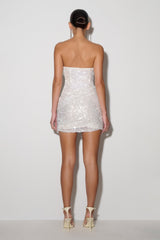 Nala Strapless Sequin Mini Dress - White