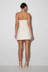 Lorrie Tweed Corset Mini Dress - White