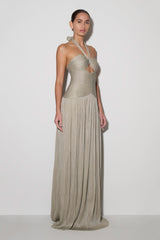 Juliette Pleated Chiffon Maxi Dress - Silver