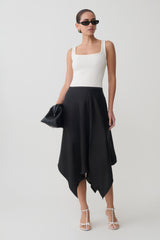 Aisling Ribbed Square Neck Sleeveless Top - Ivory