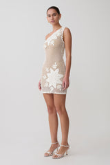 Barker Hand Crochet Knit Mini Dress - White