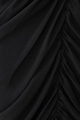 Micaela Chiffon Gathered Maxi Dress - Black