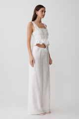 Vivian Embroidered Sleeveless Top - White